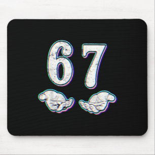 Number 67 Matching Six Seven 6 7 Meme 6-7 Hallowee Mouse Pad
