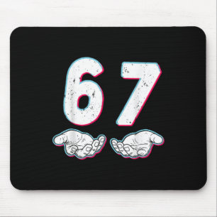 Number 67 Matching Six Seven 6 7 Meme 6-7 Hallowee Mouse Pad