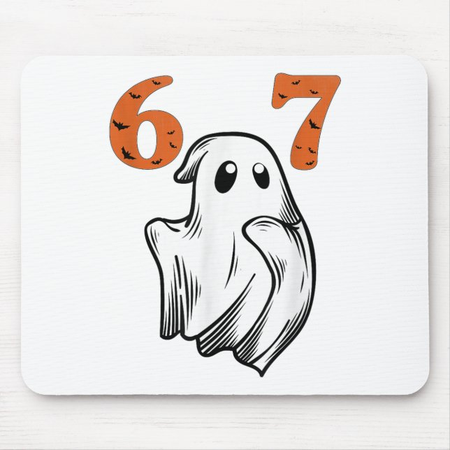 Number 67 Matching Six Seven 6 7 Meme Halloween Co Mouse Pad (Front)