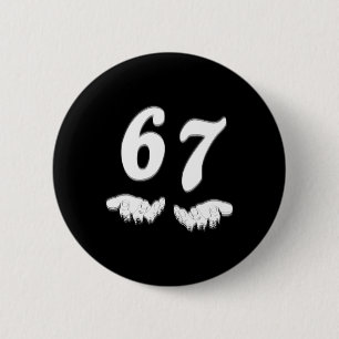 Number 67 Matching Six Seven Meme Funny Halloween  6 Cm Round Badge