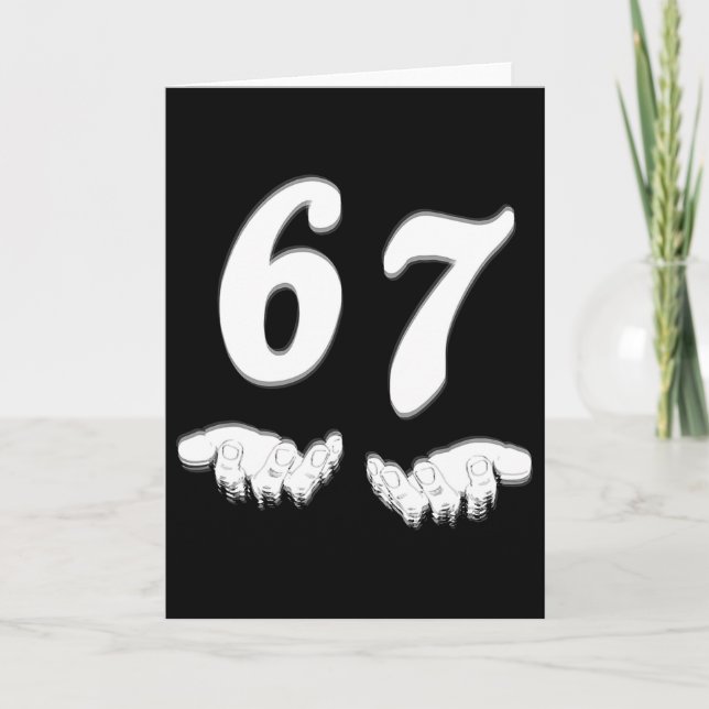 Number 67 Matching Six Seven Meme Funny Halloween  Card (Front)