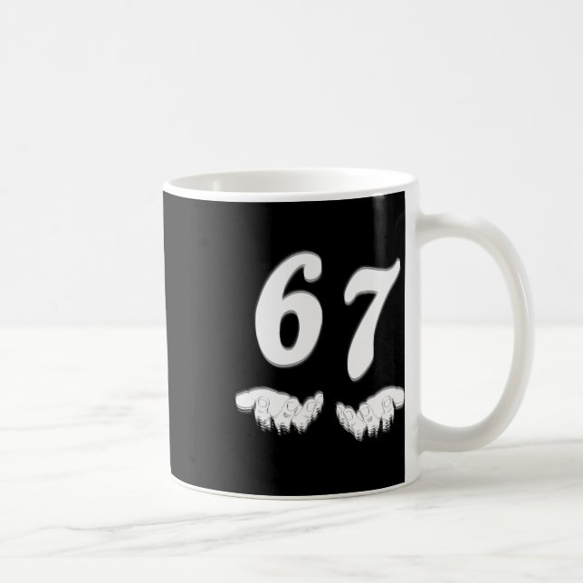Number 67 Matching Six Seven Meme Funny Halloween  Coffee Mug (Right)