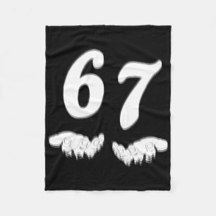 Number 67 Matching Six Seven Meme Funny Halloween Fleece Blanket
