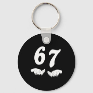 Number 67 Matching Six Seven Meme Funny Halloween  Key Ring