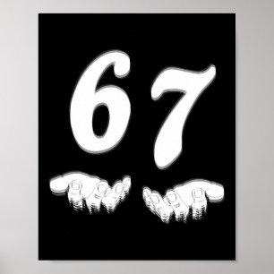 Number 67 Matching Six Seven Meme Funny Halloween Poster