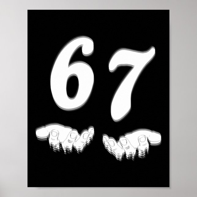 Number 67 Matching Six Seven Meme Funny Halloween  Poster (Front)