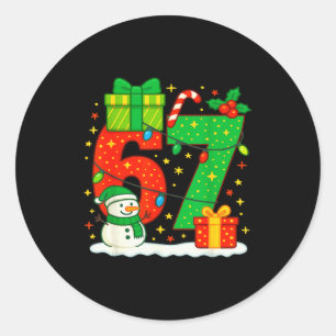 Number 67 Meme Matching Christmas Couple 67 Six Se Classic Round Sticker