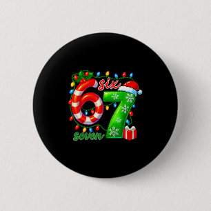Number 67 Meme Retro Santa 6 7 Holiday Six Seven C 6 Cm Round Badge