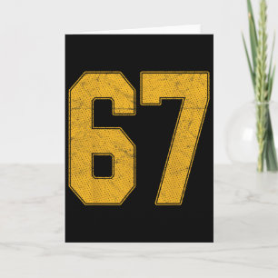 Number 67 Numbered Uniform Sports Team Jersey 67th Card