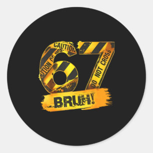 Number 67 Numbered Uniform Srts Jersey Team 67th B Classic Round Sticker