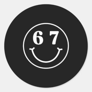 Number 67 Player Or 67th Birthday Six Seven Funny  Classic Round Sticker