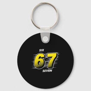 Number 67 Six And Seven P Art Comic Style Yellow M Key Ring