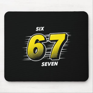 Number 67 Six And Seven P Art Comic Style Yellow M Mouse Pad