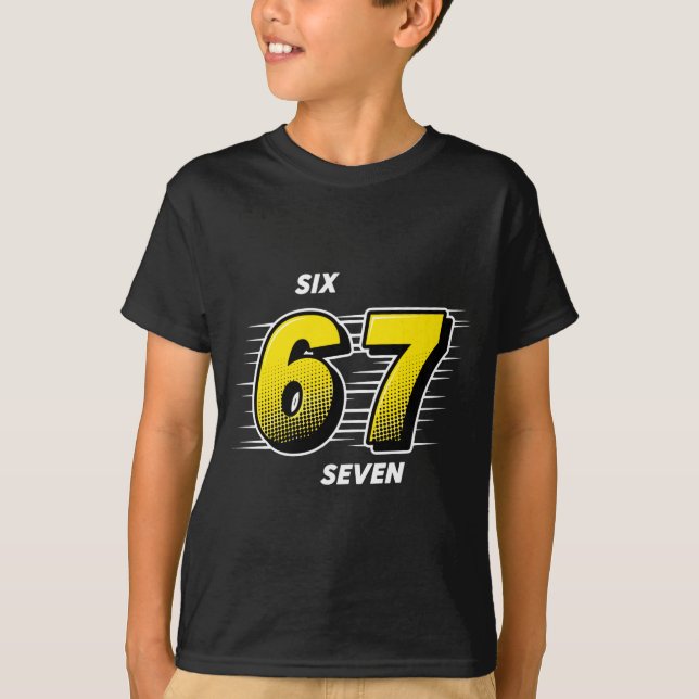 Number 67 Six And Seven P Art Comic Style Yellow M T-Shirt (Front)