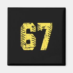 Number 67 Yellow Group Matching Halloween Birthday Magnet
