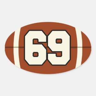 Number 69 Football Sticker