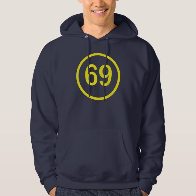 number, 69, in a circle hoodie (Front)