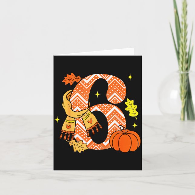 Number 6 67 Fall Autumn Pumpkin Meme Funny Six Sev Card (Front)