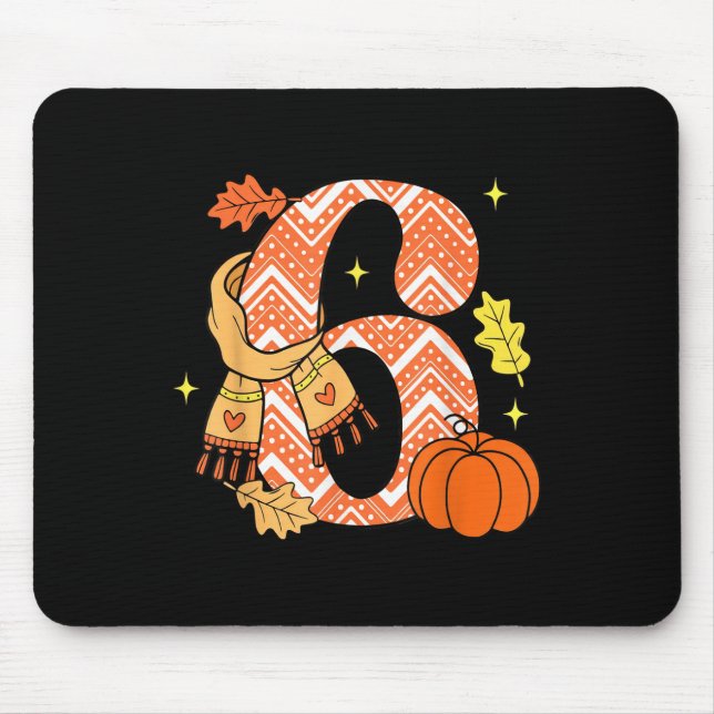 Number 6 67 Fall Autumn Pumpkin Meme Funny Six Sev Mouse Pad (Front)