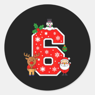Number 6 67 Meme Couple Pajamas Christmas Matching Classic Round Sticker