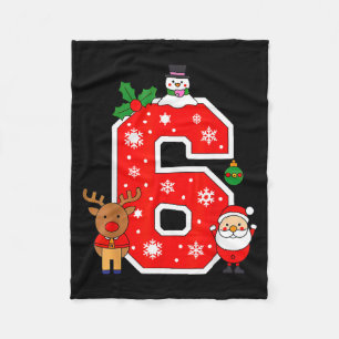 Number 6 67 Meme Couple Pajamas Christmas Matching Fleece Blanket