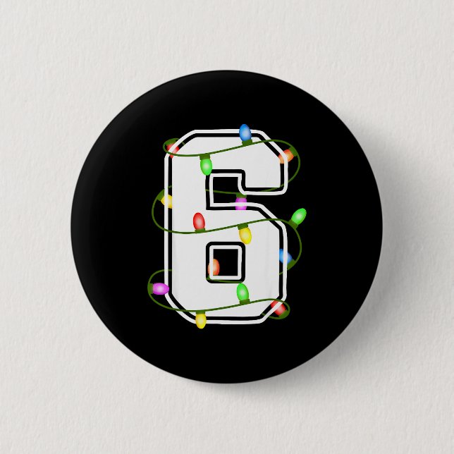 Number 6 6th Birthday Boy Six Christmas Happy Birt 6 Cm Round Badge (Front)