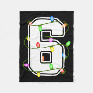 Number 6 6th Birthday Boy Six Christmas Happy Birt Fleece Blanket
