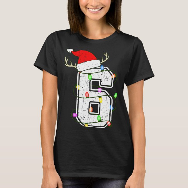 Number 6 6th Birthday Boy Six Christmas Happy Birt T-Shirt (Front)