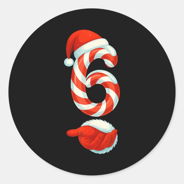 Number 6 7 Meme 67 Couple Pajamas Christmas Matchi Classic Round Sticker (Front)