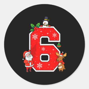 Number 6 7 Meme 67 Couple Pajamas Christmas Matchi Classic Round Sticker