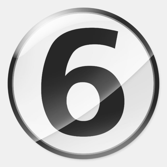 Number 6 Black sticker (Front)