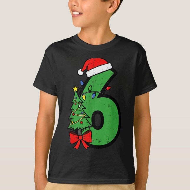 Number 6 Christmas 6 7 Matching 67 Meme Men Women  T-Shirt (Front)