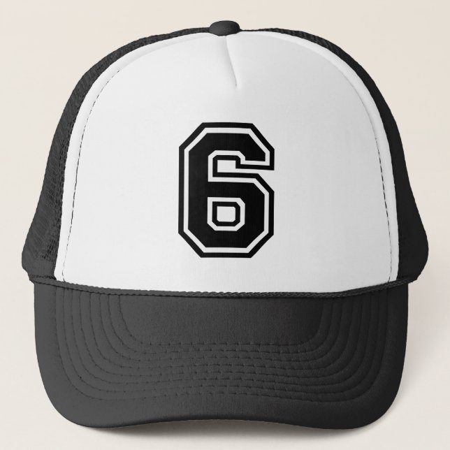 Number 6 Classic Trucker Hat (Front)