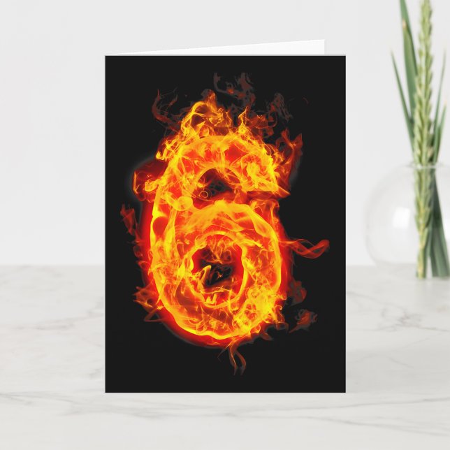 Number 6 Fire Ice Number Six Seven Meme 67 Alpha S Card (Front)