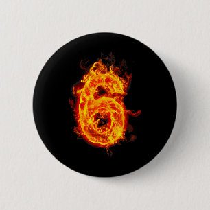 Number 6 Fire Ice Number Six Seven Meme 67 Alpha S Cm Round Badge