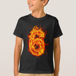 Number 6 Fire Ice Number Six Seven Meme 67 Alpha S T-Shirt