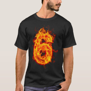 Number 6 Fire Ice Number Six Seven Meme 67 Alpha S T-Shirt