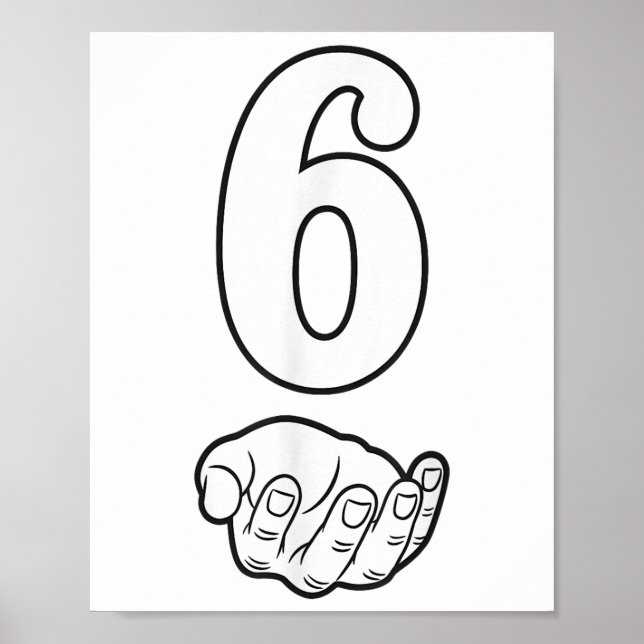 Number 6 Funny 67 Six Seven Meme Hands Couple Matc Poster (Front)