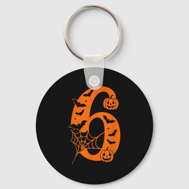 Number 6 Funny Meme Saying 6 7 Six Seven Halloween Key Ring (Front)