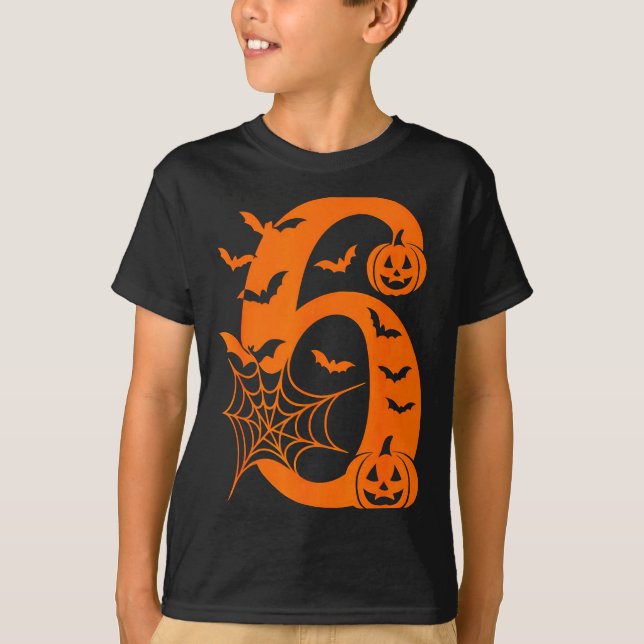 Number 6 Funny Meme Saying 6 7 Six Seven Halloween T-Shirt (Front)