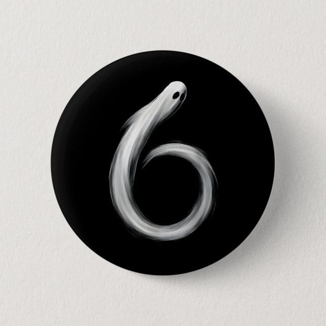 Number 6 Ghost Funny Six Seven 67 Halloween Meme  Cm Round Badge (Front)