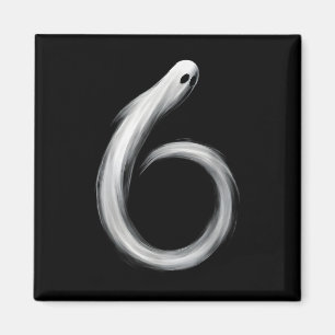 Number 6 Ghost Funny Six Seven 67 Halloween Meme Magnet