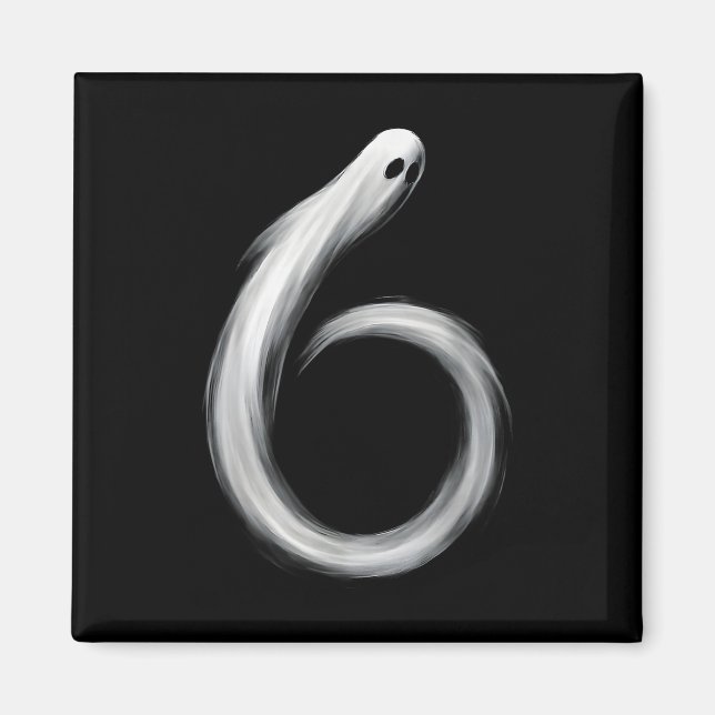 Number 6 Ghost Funny Six Seven 67 Halloween Meme  Magnet (Front)