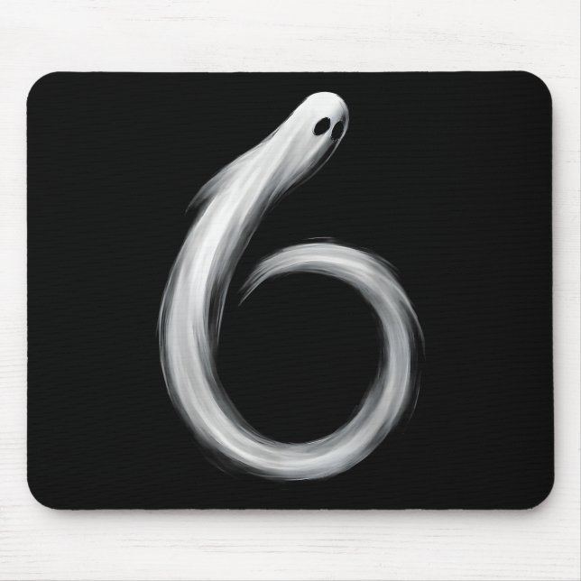 Number 6 Ghost Funny Six Seven 67 Halloween Meme  Mouse Pad (Front)