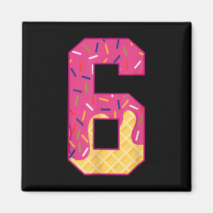 Number 6 Ice Cream Drip 67 Meme Couple Halloween C Magnet