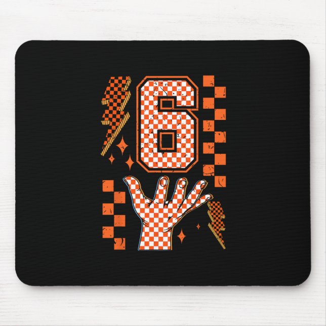 Number 6 Matching 67 Meme Checkered Halloween Cost Mouse Pad (Front)