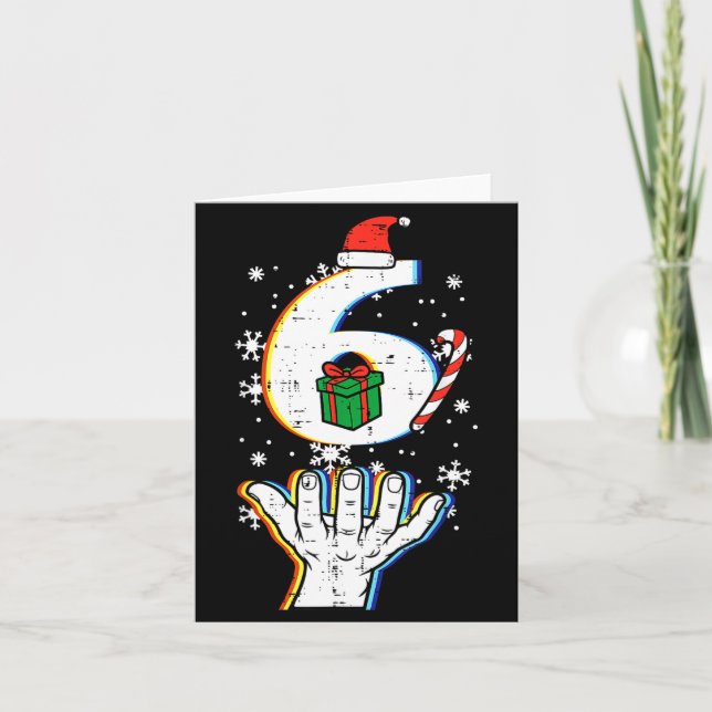 Number 6 Matching 67 Meme Christmas 6 7 Xmas Men W Card (Front)