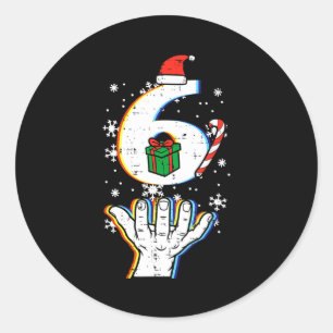 Number 6 Matching 67 Meme Christmas 6 7 Xmas Men W Classic Round Sticker