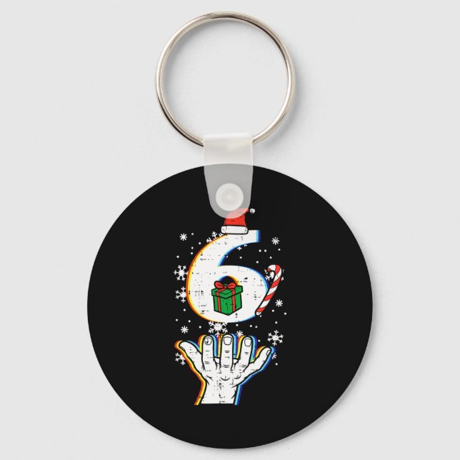 Number 6 Matching 67 Meme Christmas 6 7 Xmas Men W Key Ring (Front)