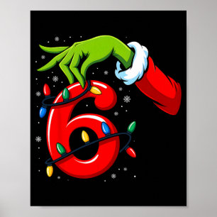 Number 6 Matching 67 Meme Christmas Elf Hand Boys Poster